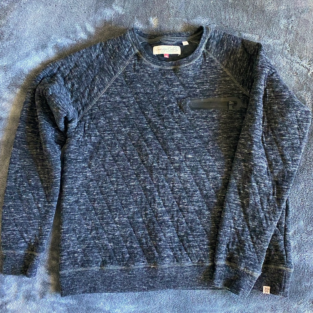 Grey quilted pullover sweater